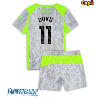 Manchester City Jeremy Doku #11 Echipament de Fotbal Replică 2025-26 Copii Treilea (+ Șorturi)